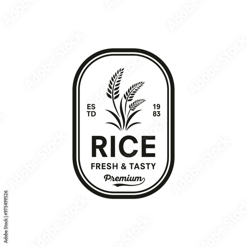 abstract rice and wheat logo vector template illustration design