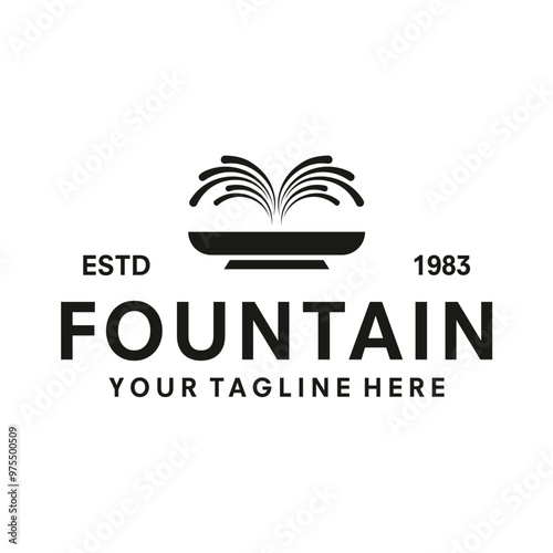 Abstract Fountain of Water Logo Illustration Design