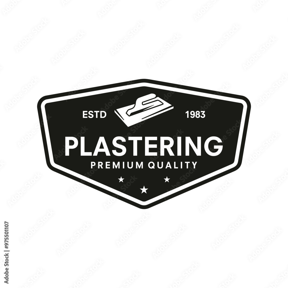 Obraz premium Plastering vintage template on isolated white background
