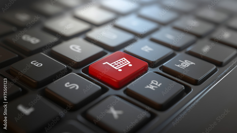 Online shopping concept with a purchase button on a keyboard. Online shopping concept with a purchase button on a keyboard.