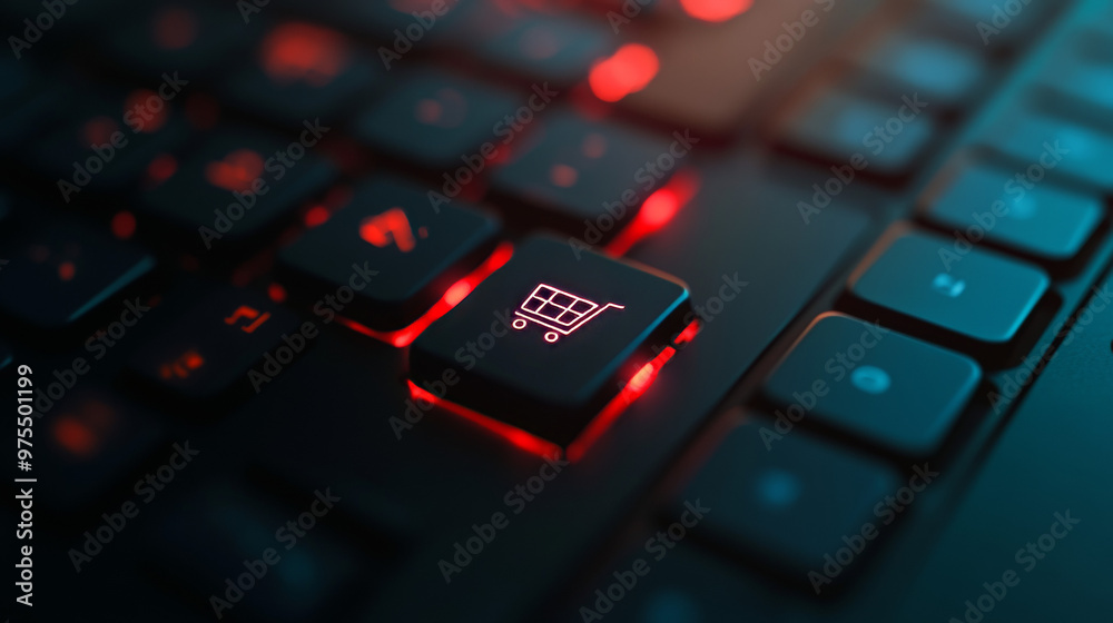 Online shopping concept with a purchase button on a keyboard. Online shopping concept with a purchase button on a keyboard.