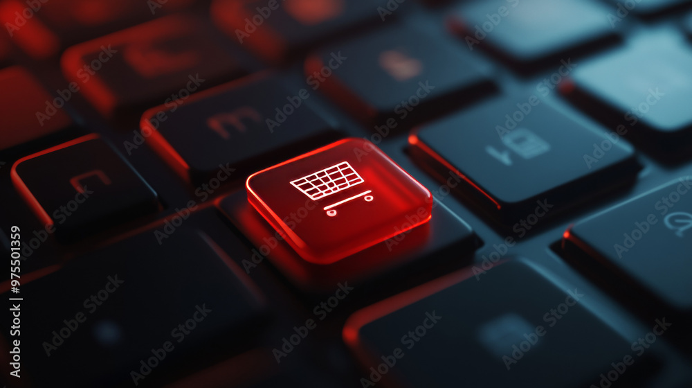 Online shopping concept with a purchase button on a keyboard. Online shopping concept with a purchase button on a keyboard.