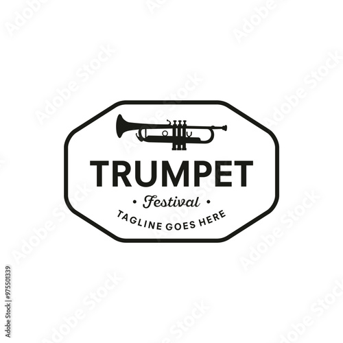 Trumpet logo instrumental vector template illustration design