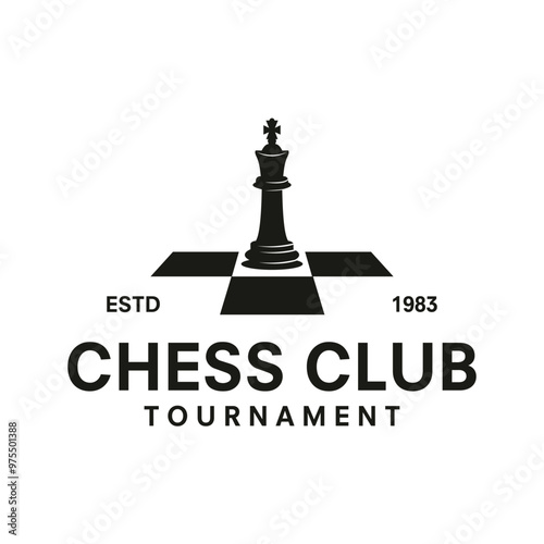 Chess logo vector template illustration design