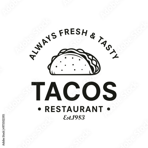 vintage logo tacos vector template illustration