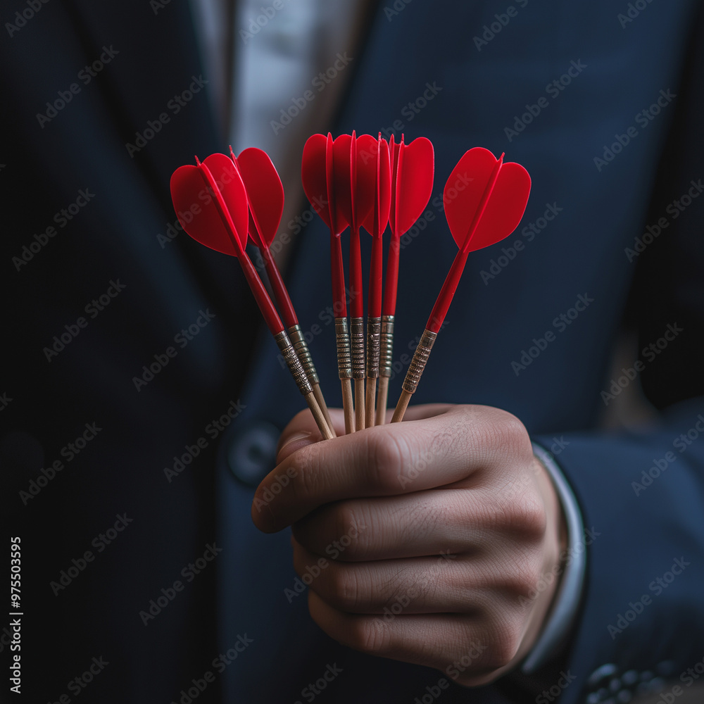 target business and strategy concept focus to hand by throwing dart on targeting target business and strategy concept focus to hand by throwing dart on targeting