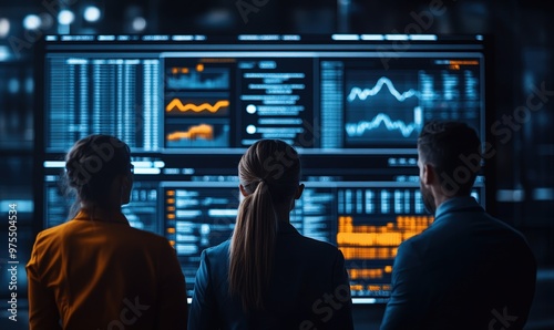 Businesspeople Looking at Stock Market Data.