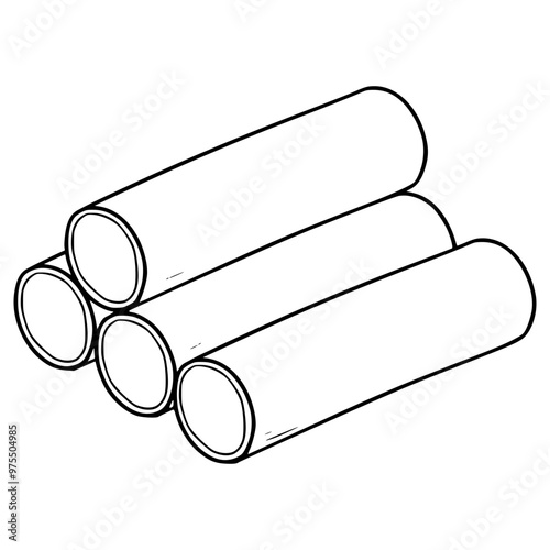 uncooked cannelloni pasta illustration hand drawn outline vector