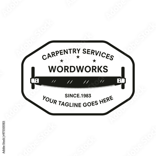vintage carpentry symbols. retro styled wood works emblems, badges, design elements, logotype templates. vector illustration