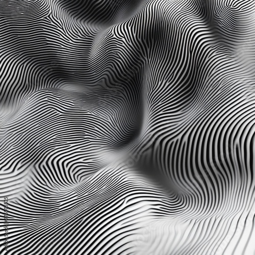 Wallpaper Mural Abstract black and white striped pattern with undulating lines. Torontodigital.ca