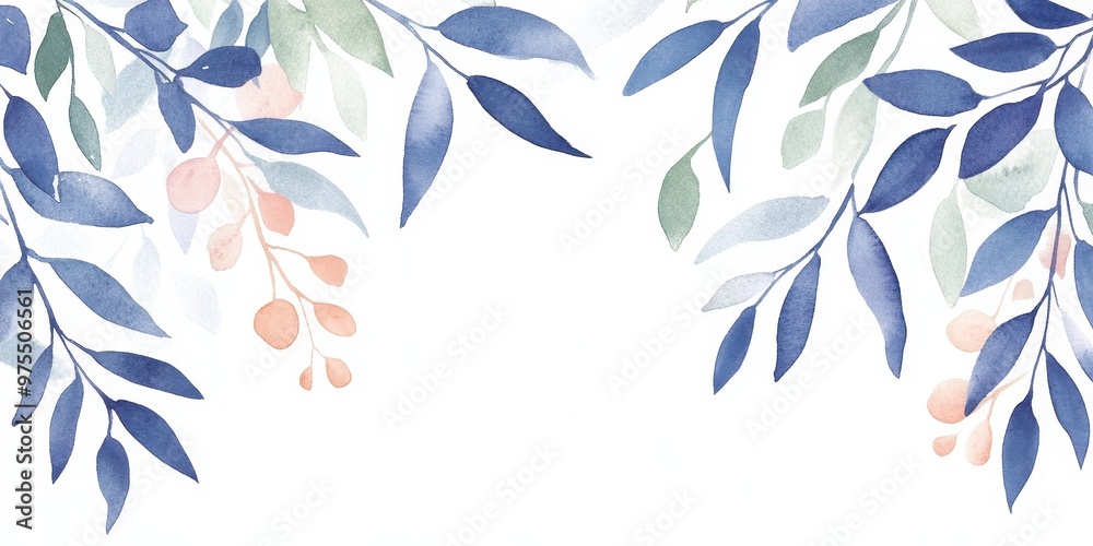 Fototapeta premium A beautiful featuring delicate blue and green leaves, perfect for backgrounds or decor.