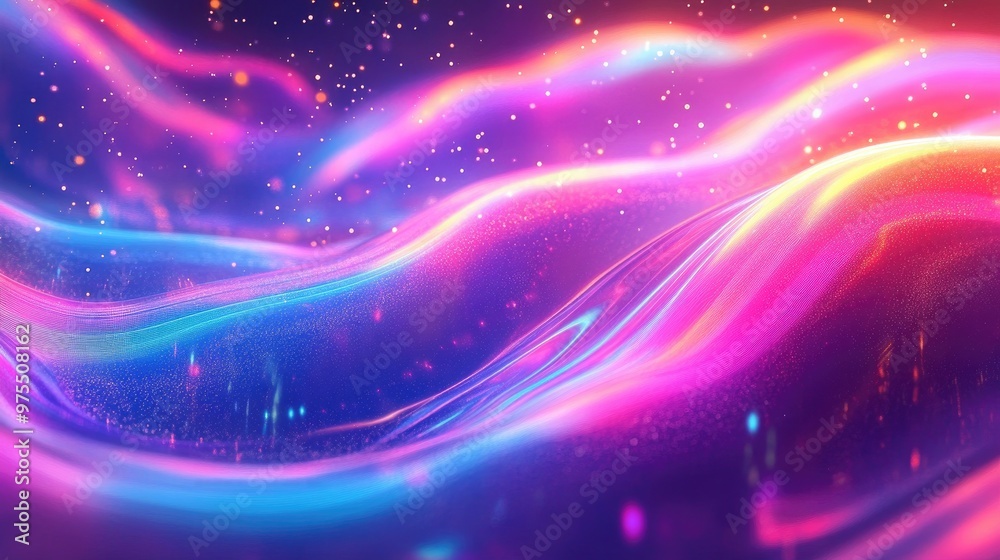 Fototapeta premium Neon wave abstract backdrop