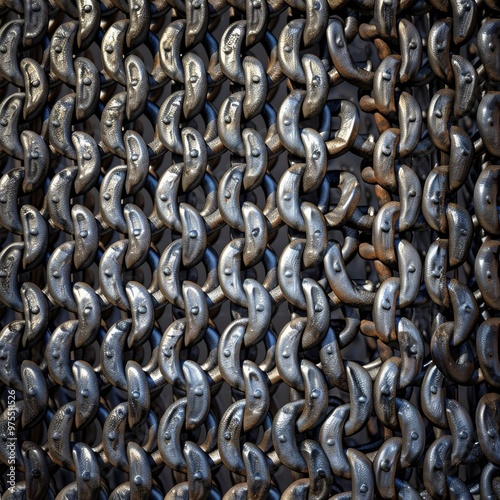 Chain Mail Texture, Chain Armour Hauberk Background, Medieval Knight Chainmail photo