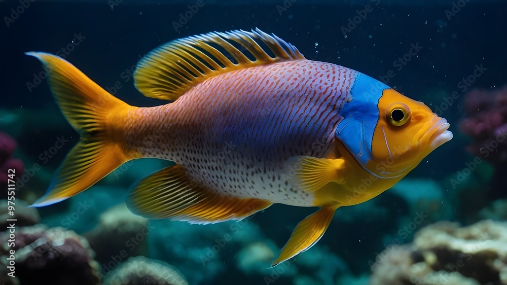 Angel Fish For a spot on the head, resembling a crown, an angel, and received one of its names angel fish Queen. Angel Fish For a spot on the head, resembling a crown, an angel, and received one of its names angel fish Queen.