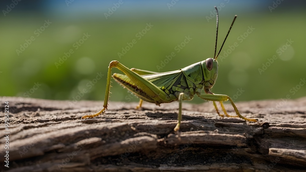 Giant Grasshopper, Valanga irregularis. Also known as Giant Valanga or Hedge Grasshopper is resting on the branch. Giant Grasshopper, Valanga irregularis. Also known as Giant Valanga or Hedge Grasshopper is resting on the branch.