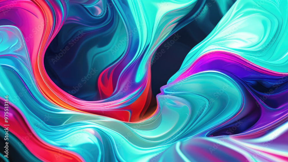 Fototapeta premium Futuristic Gradient with Electric Blue, Bright Teal, Neon Violet, and Chrome Silver