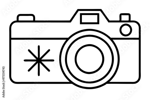 Photo camera or video camera silhouette icon for graphic design. vector illustration.