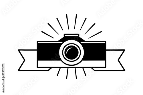 Photo camera or video camera silhouette icon for graphic design. vector illustration.