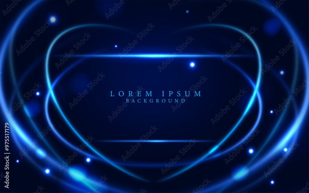 © free job - bright glowing curve blue lines decorative vector illustration  modern and creative digital luxury award banner,cover and card design element.