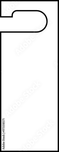 Elegant hotel door hanger design for handle or knob. Do not disturb, please service or clean room doorhanger template. Vector die cutting inform sign. Hotel Door Hanger Tags. Minimalism concept.