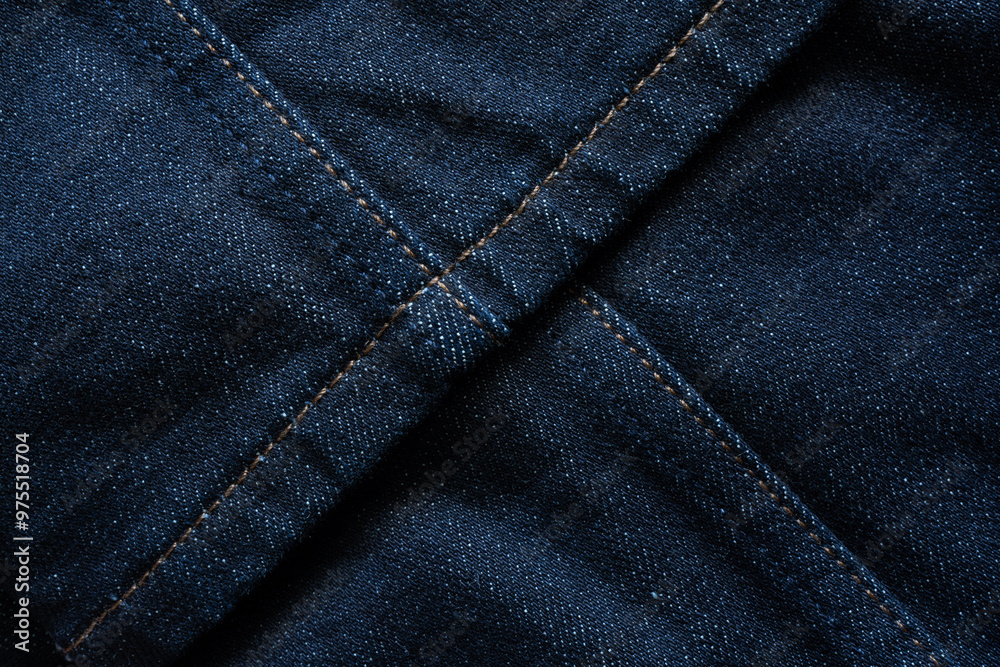 Naklejka premium Raw denim with seams texture background