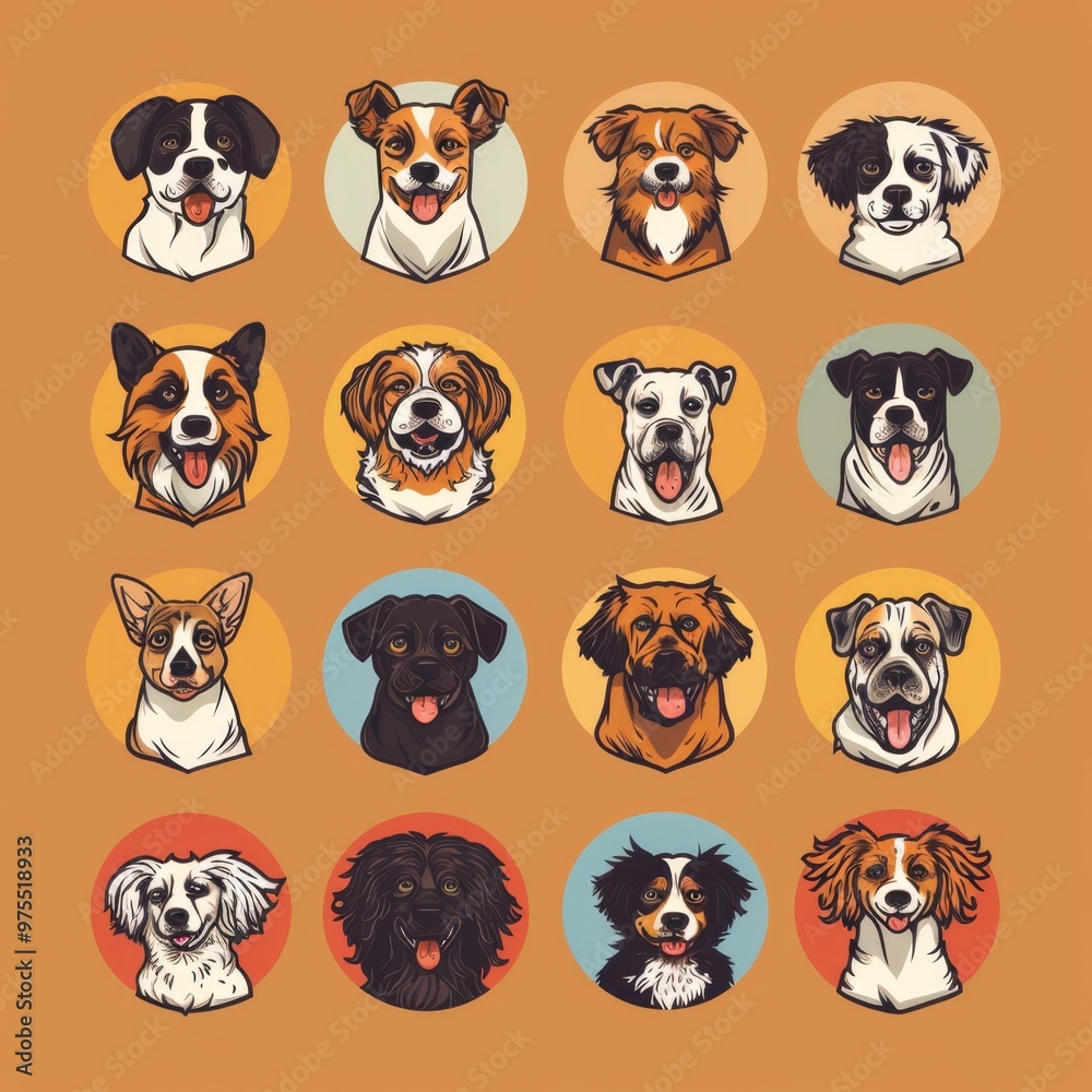 Dogs Doodle Set, Pet Animal Symbols, Hand Drawn Puppy Icons Silhouettes, Sketched Dog Character Dogs Doodle Set, Pet Animal Symbols, Hand Drawn Puppy Icons Silhouettes, Sketched Dog Character