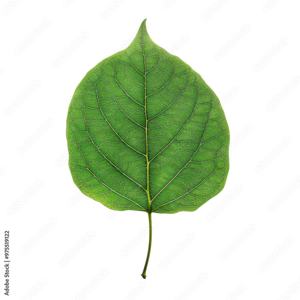 Obraz premium Transparent A leaf is shown in its natural form, with a green color and a shiny surface
