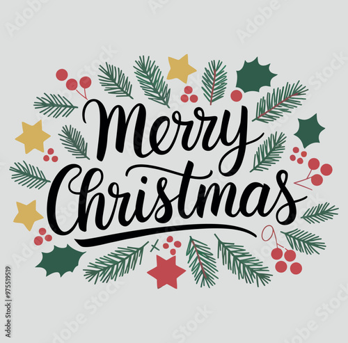 Lettering merry Christmas