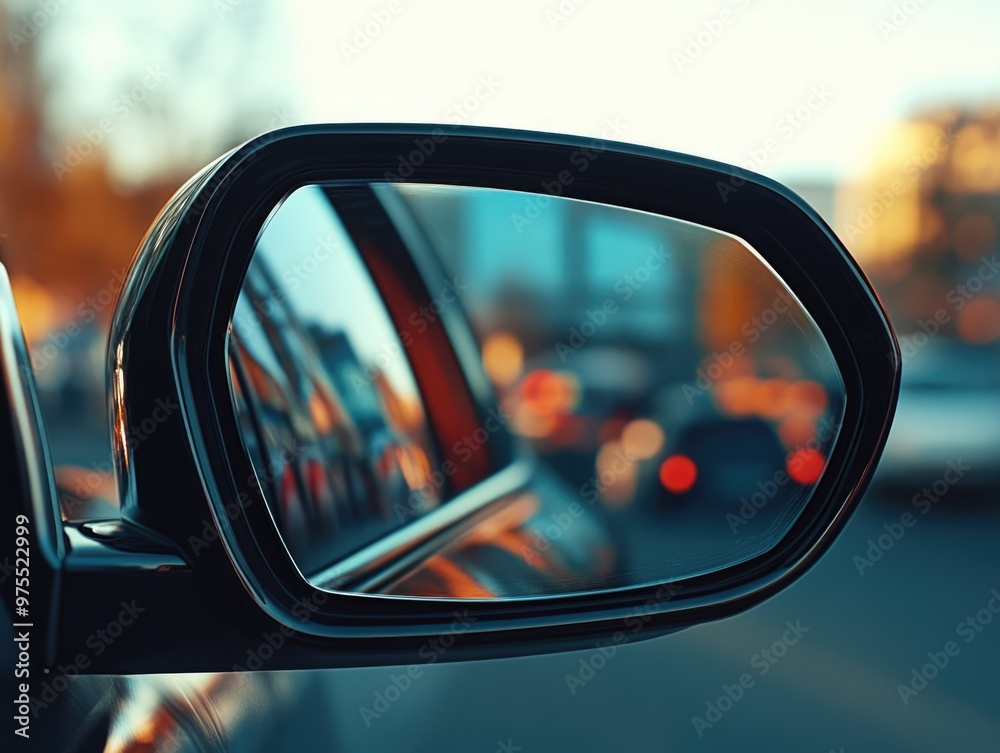 City Street Rear View Car Mirror City Street Rear View Car Mirror