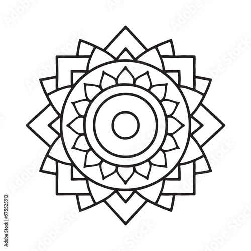 Simple mandala design for pattern design with hand drawn.