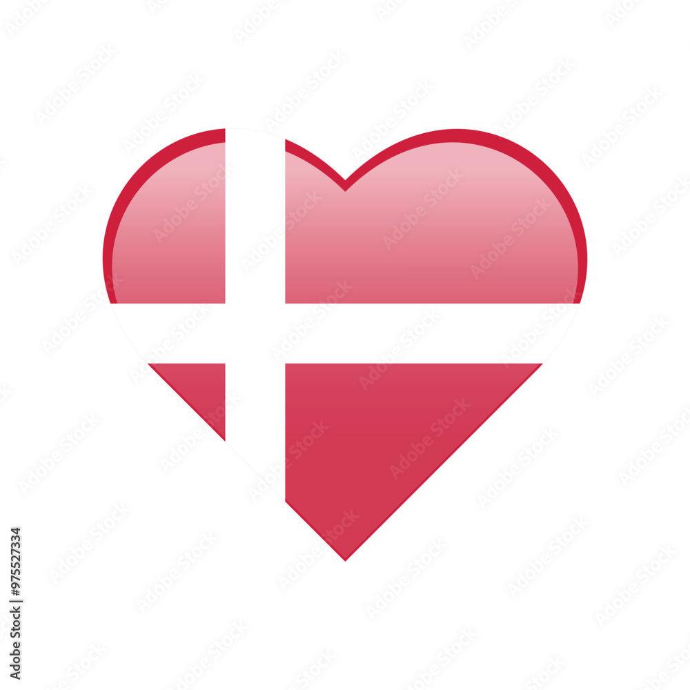 National flag of Denmark. Love icon flag vector illustration National flag of Denmark. Love icon flag vector illustration