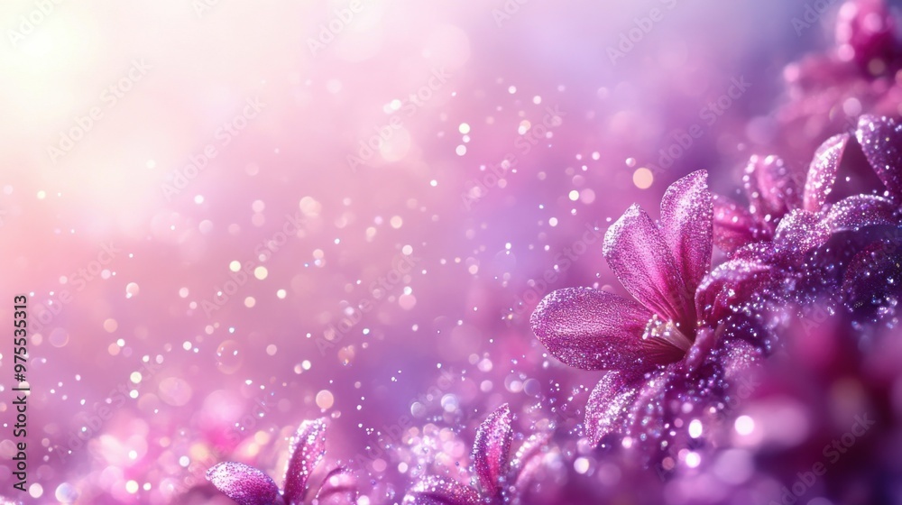 Purple flowers with water droplets on them are in a field Purple flowers with water droplets on them are in a field