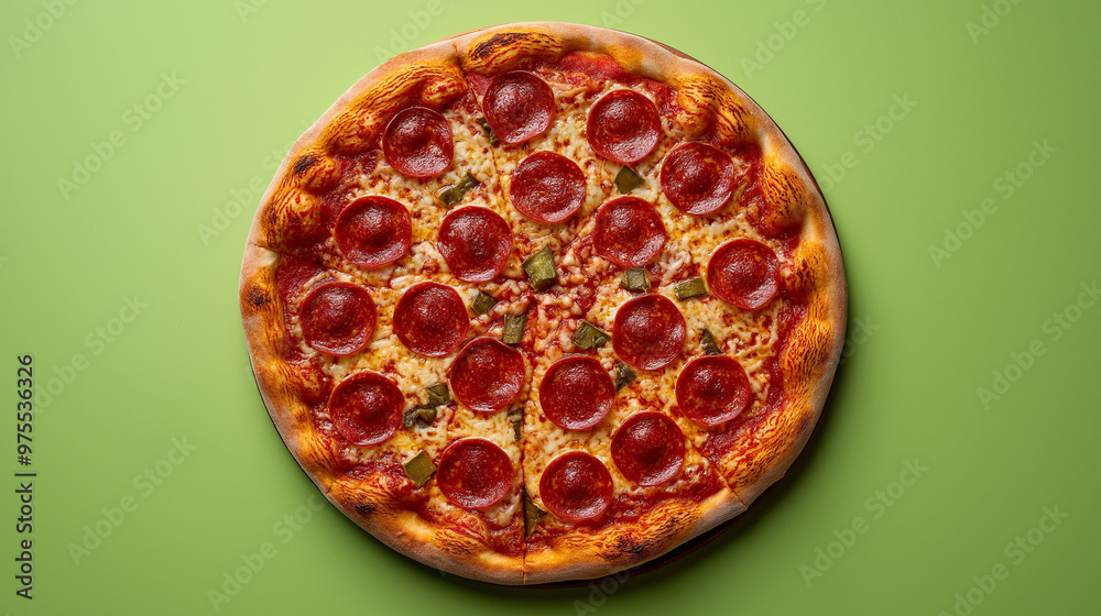 new york pizza with tomato on a green background new york pizza with tomato on a green background