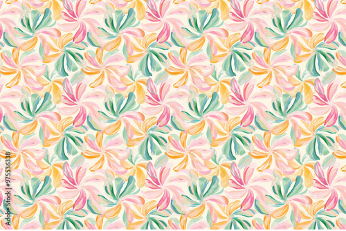 Blooming midsummer meadow seamless pattern.