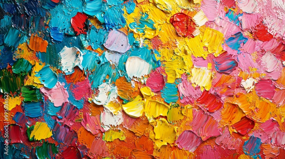 Abstract Oil Painting with Vibrant Colors and Textured Strokes, Abstract Art, Oil Painting, Acrylic Painting