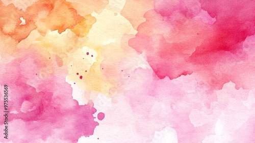 Abstract Watercolor Background - Orange, Pink, Yellow, White, Digital Art, watercolor, digital art