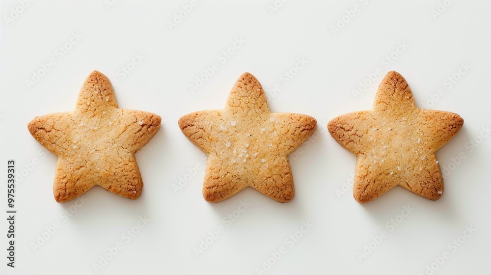 Three star shaped cookies on a white background Three star shaped cookies on a white background