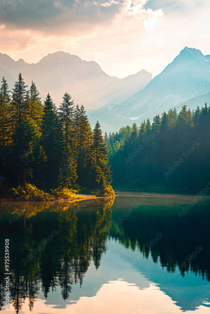 Fototapeta premium Bergsee Landschaft