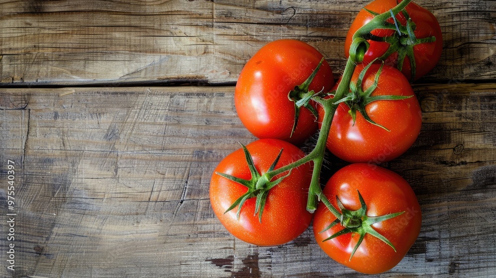 Tomatoes on wood surface Tomatoes on wood surface