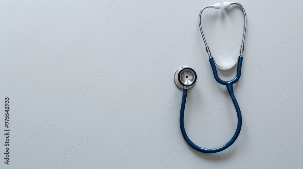 Top view of stethoscope on white background medical tool Top view of stethoscope on white background medical tool