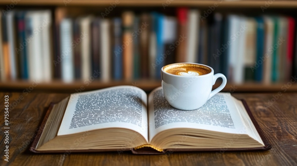 Naklejka premium Coffee and Book