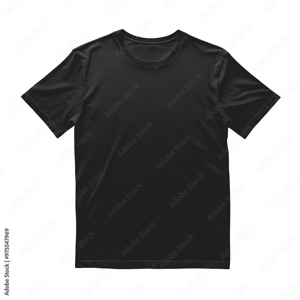 Stylish Sleek Black T-Shirt Design Highlighting Fabric isolated on transparent background Stylish Sleek Black T-Shirt Design Highlighting Fabric isolated on transparent background