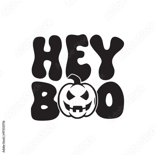 Hey Boo Groovy Svg T-Shirt Design