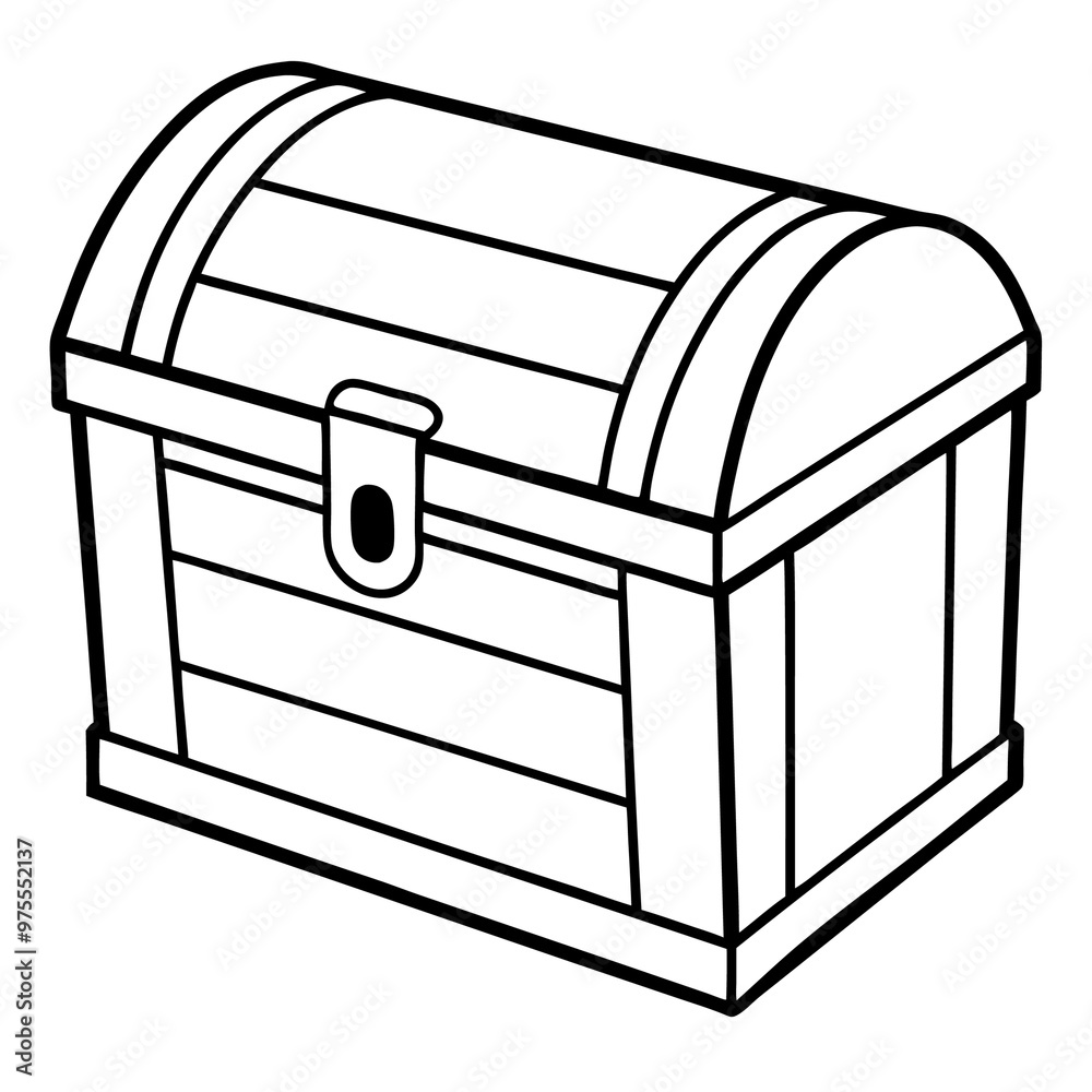 wooden chest outline coloring book page line art drawing wooden chest outline coloring book page line art drawing