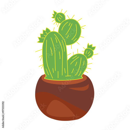cactus in flowerpot	