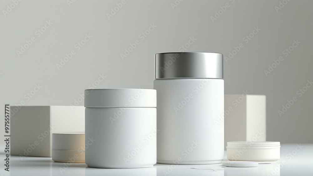 White Plain Product Set Mockup: Clean and Minimalist Design