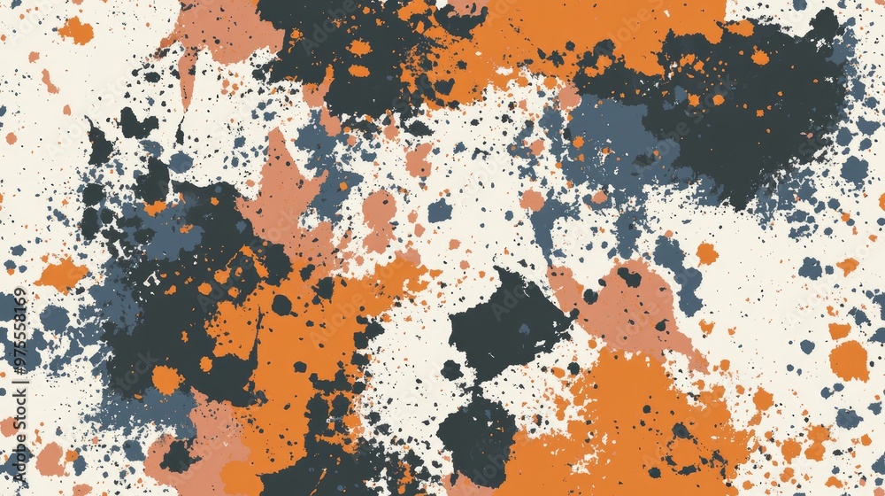 Seamless pattern featuring ragged spots in a chaotic spread with a ...