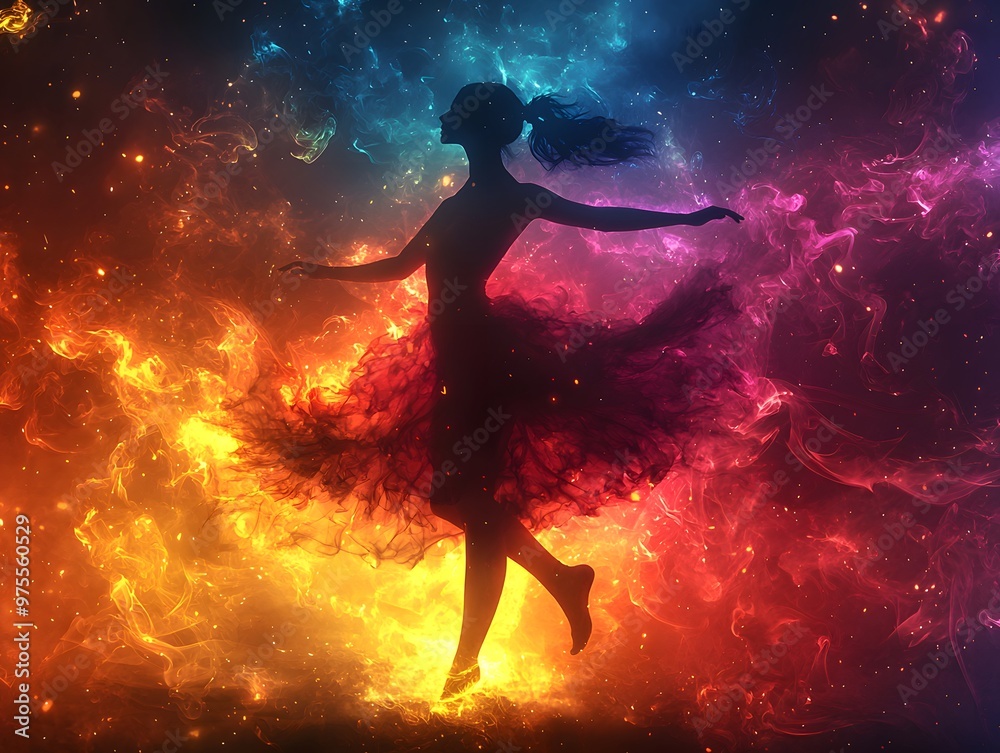 Dancer executing a powerful move amidst swirls of bright, colorful smoke. The 3D design creates a lifelike representation of both the dancer and the smoke, isolated for easy use on any backdrop Dancer executing a powerful move amidst swirls of bright, colorful smoke. The 3D design creates a lifelike representation of both the dancer and the smoke, isolated for easy use on any backdrop