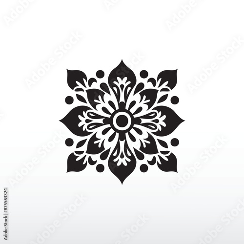 decorative floral element silhouette sublimation ornament flower shape clipart printable design