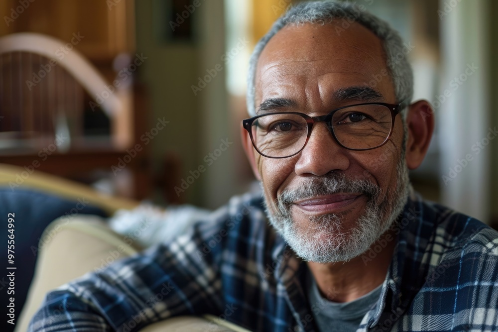 Cheerful Senior Portrait: Multiracial Man Enjoying Life at Home Cheerful Senior Portrait: Multiracial Man Enjoying Life at Home
